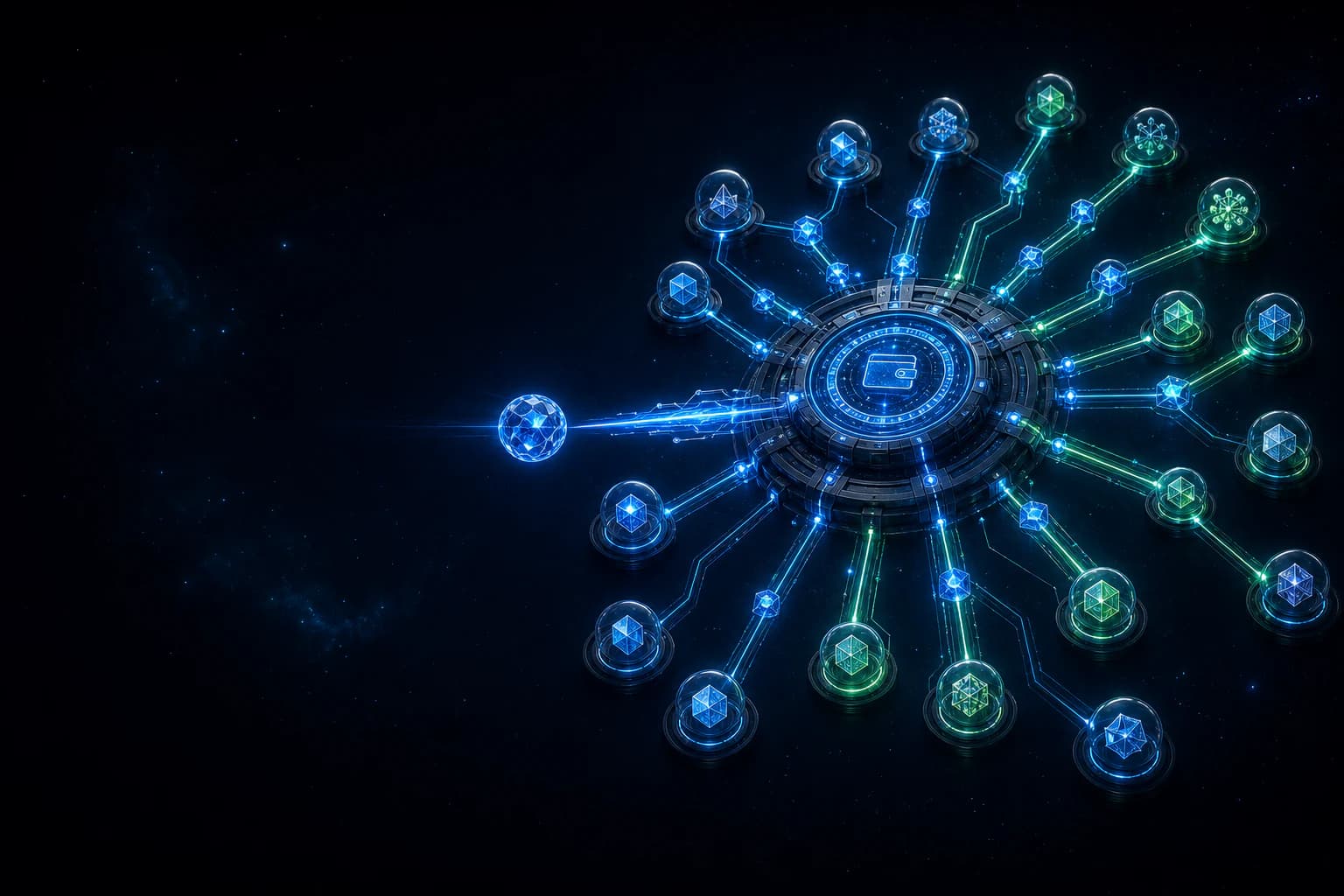 Cardano native token batch routed from one wallet to many recipient nodes